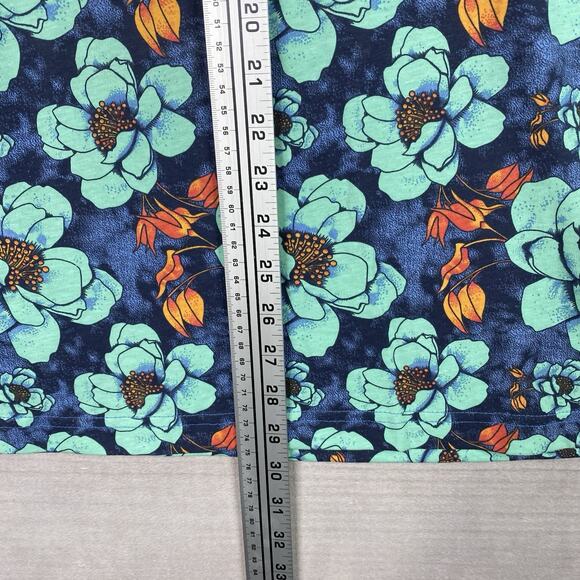 Hurley Shirt Mens L Blue Green Floral Short Slv T Hawaiian Tropical Beach Logo - Picture 4 of 7